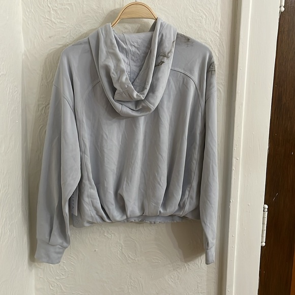 ATHLETA Women's Seasoft Bubble Hem Pullover Hoodie Size US XS In Snowflake Blue - Picture 9 of 12